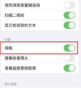 白碱滩苹果手机维修网点分享iPhone如何开启九宫格构图功能 